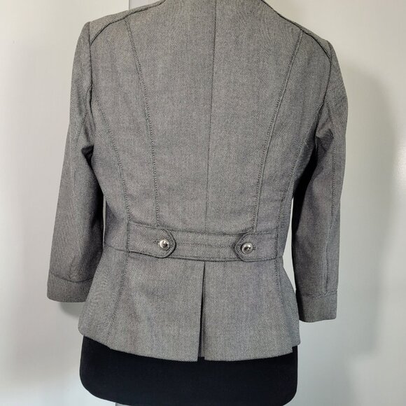 WHBM Grey Herringbone Blazer with Double Button Detail – Size 14 - Picture 5 of 9